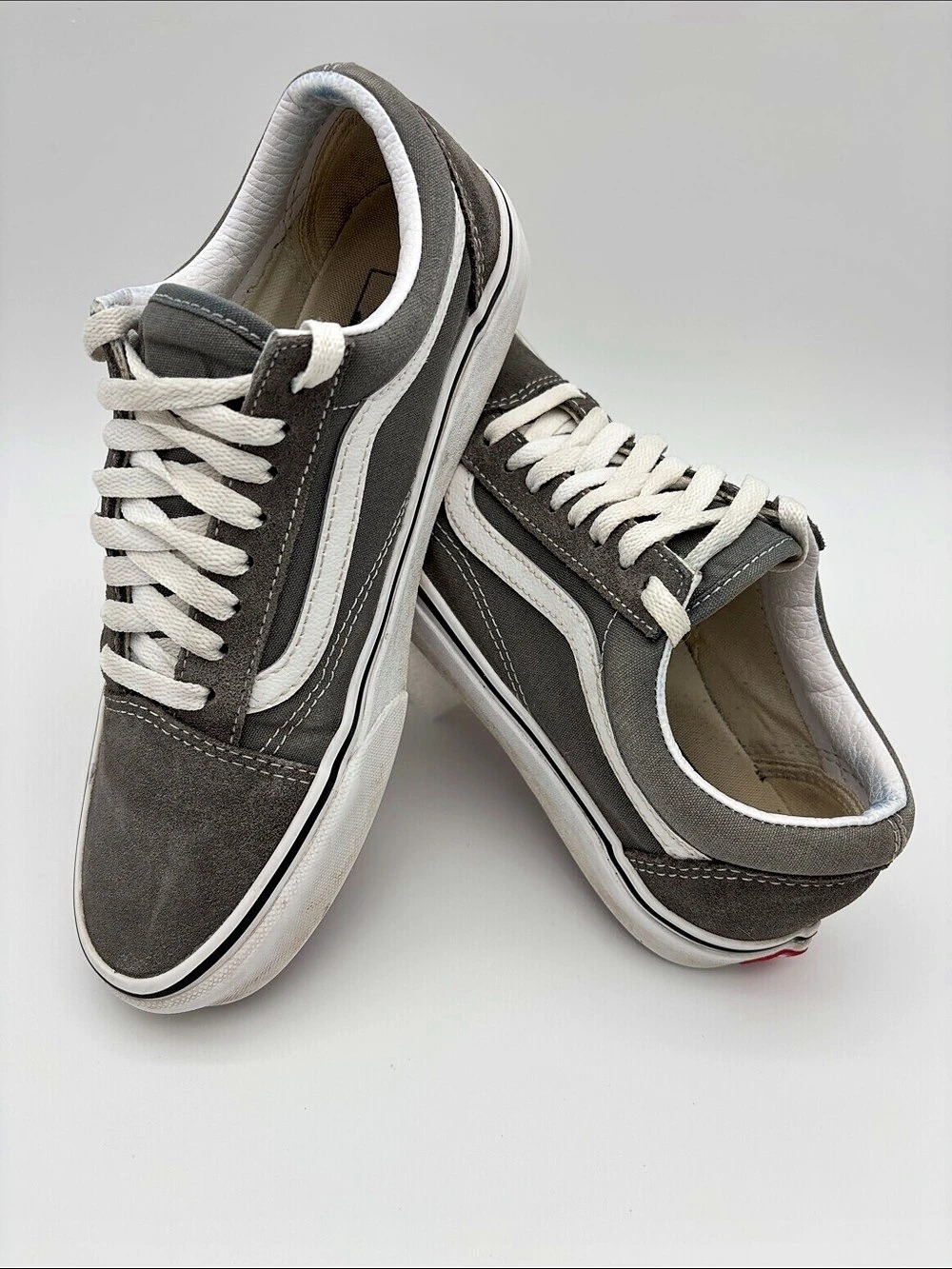 Vans Old Skool Sneakers Men’s7/Women’s 8.5 Pewter Gray/White #805